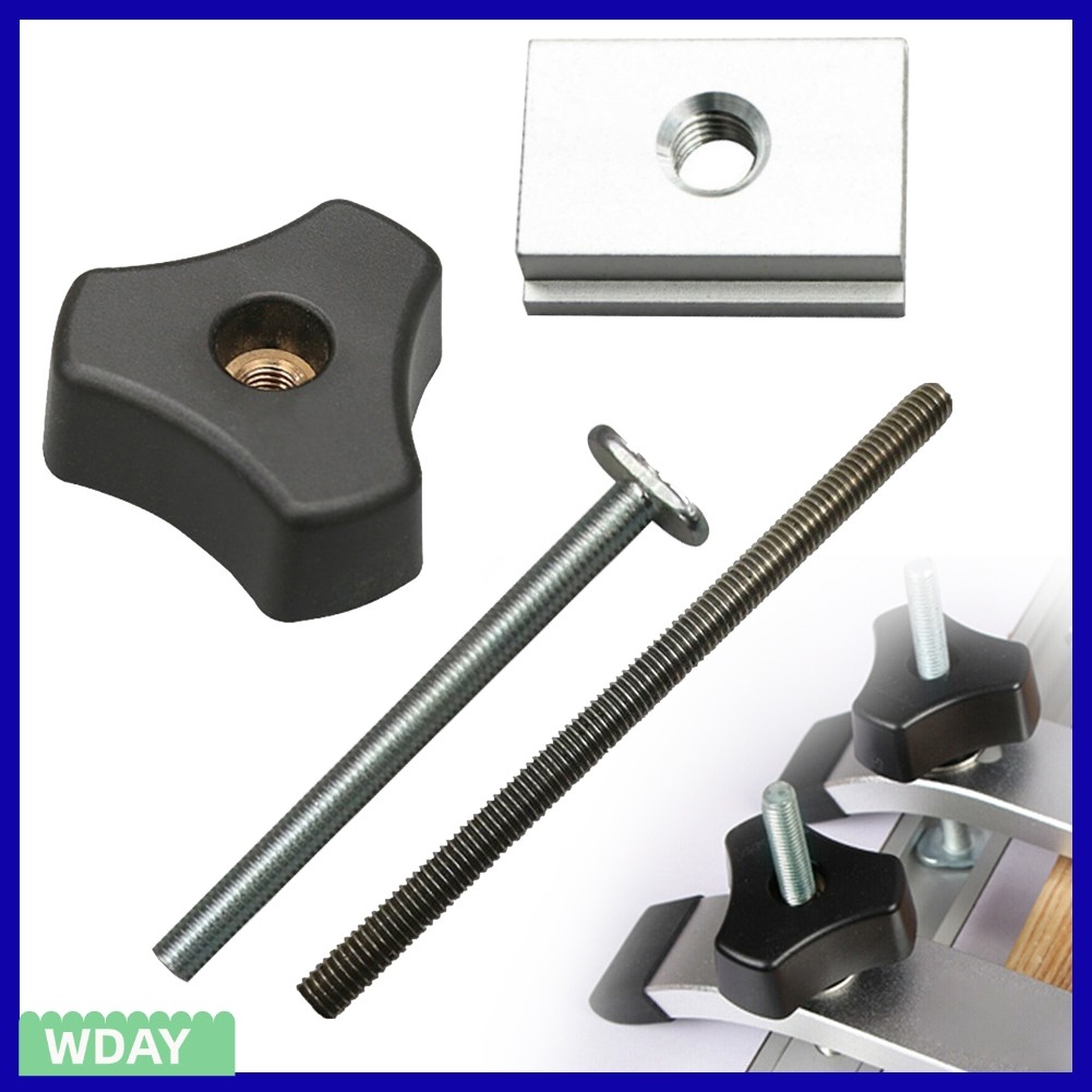W-HOTM8 T-Slot Slider T-Track Jig สกรูติดตั้งรางอุปกรณ์เสริมเครื่องมืองานไม้