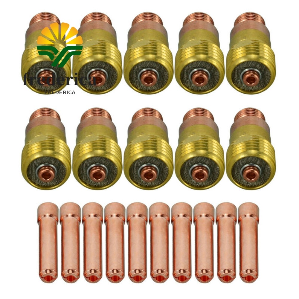 [FRDE-hot] เลนส์แก๊ส TIG Stubby 20 ชิ้น 17GL332 10N24S 3/32 &TIG Collet Kit DB SR WP 17 18 26❀