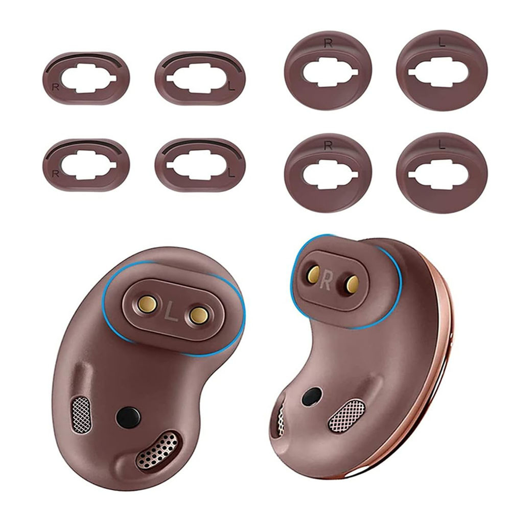 หูฟังเคล็ดลับหู 4 คู่สําหรับ Samsung Galaxy Buds Live + SM-R180 สีน้ําตาล