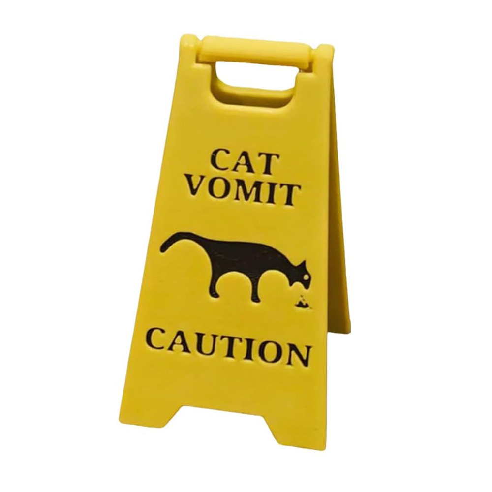 Dog Vomit Sign-3D พิมพ์ Caution Vomit Sign ป้ายแมวตลก Decor