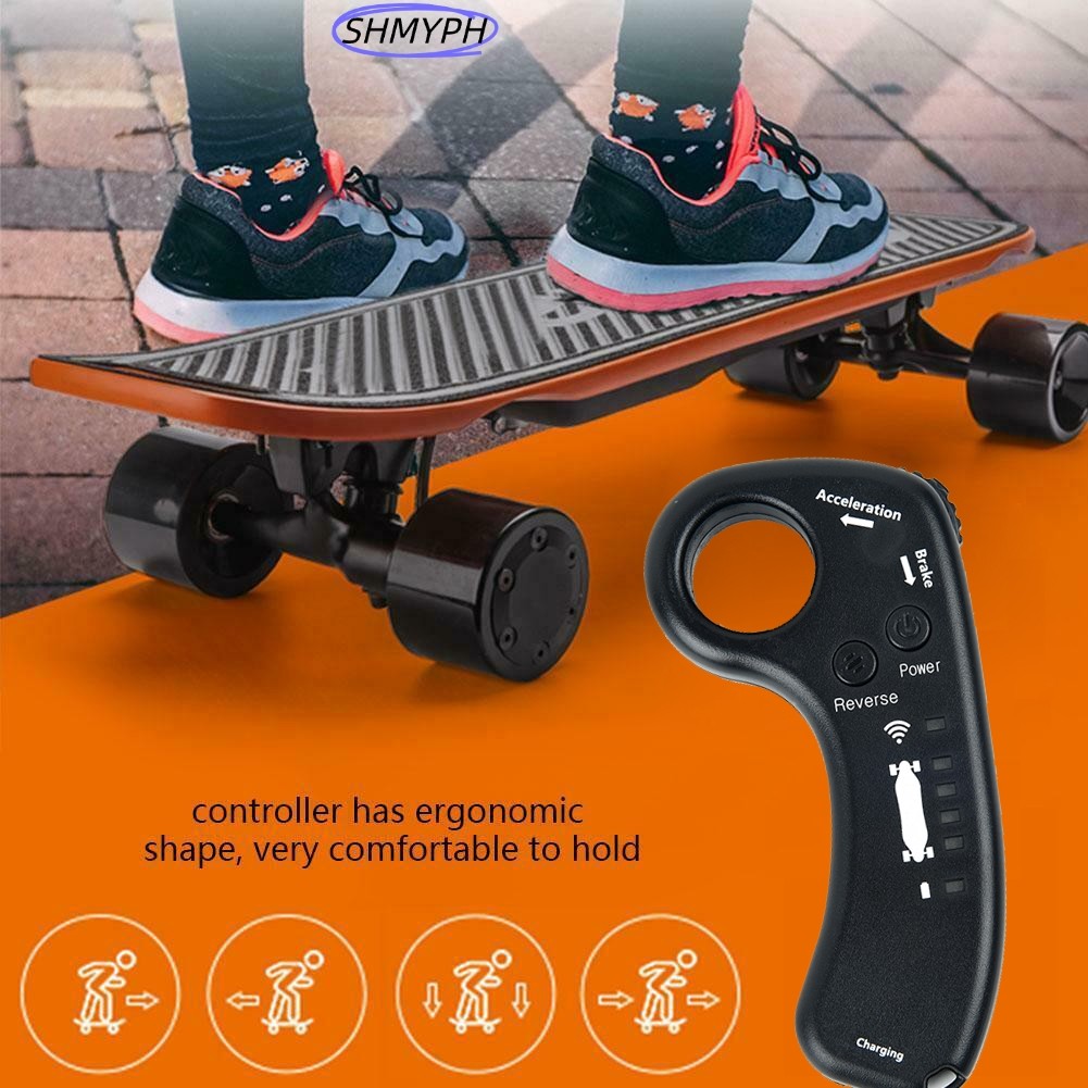 สเก็ตบอร์ดไฟฟ้า Longboard ควบคุมระยะไกล มีمؤشرพลังงาน