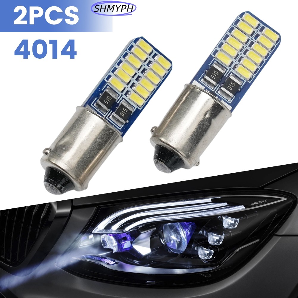 HOT Ready Stock 2x ไฟรถยนต์ CANBUS BA9S 4014 24LED ไฟถอยหลังที่จอดรถอุปกรณ์เสริม