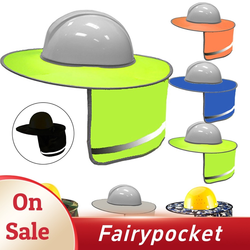 [FTP]หมวกเซฟตี้กลางแจ้งคอโล่ปกสีอาทิตย์แถบสะท้อนแสงการมองเห็นสูง