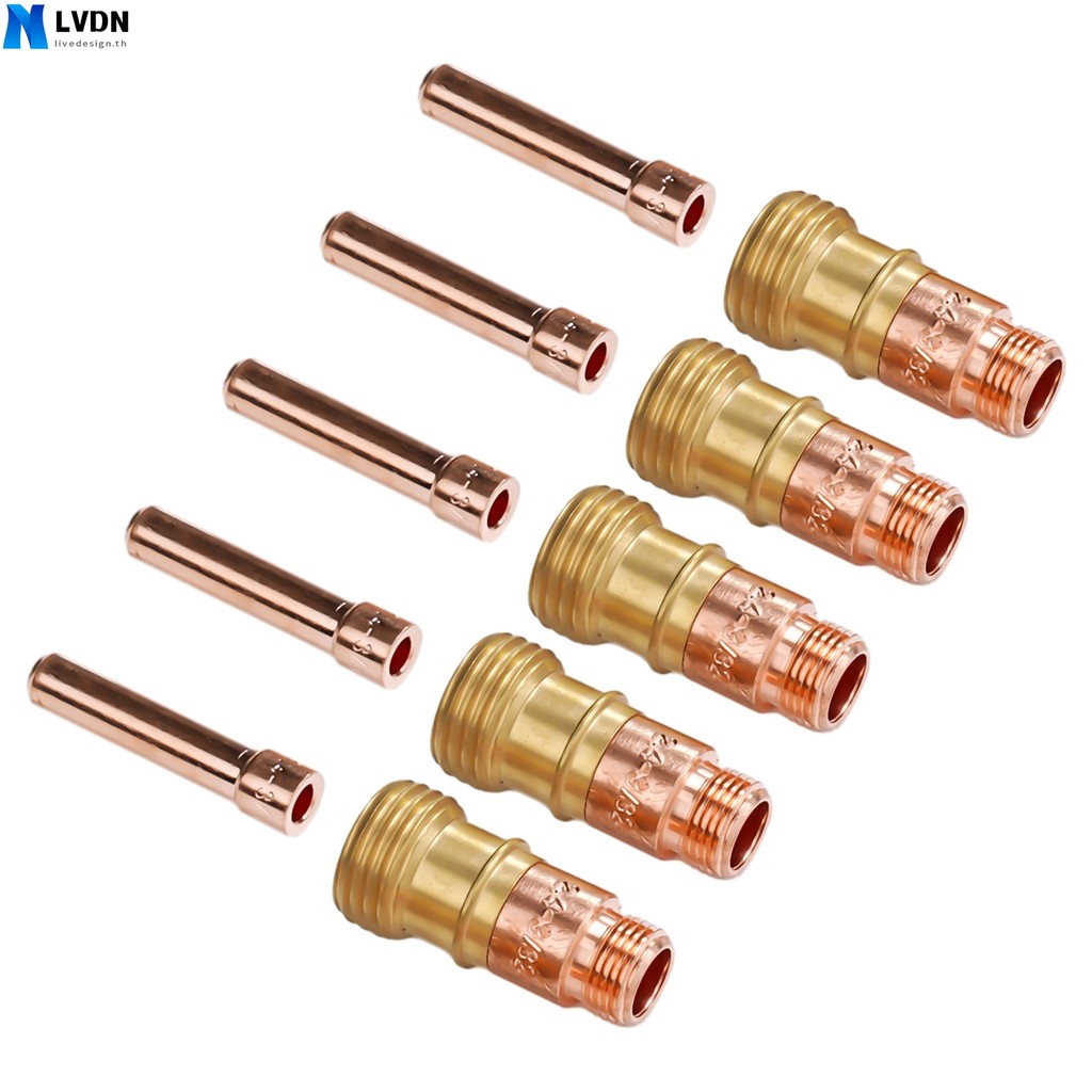 [LVDN] 10 ชิ้น TIG สําหรับเลนส์แก๊ส Stubby 17GL332 10N24S 3/32 &TIG Collet Kit DB SR WP 17 18 26