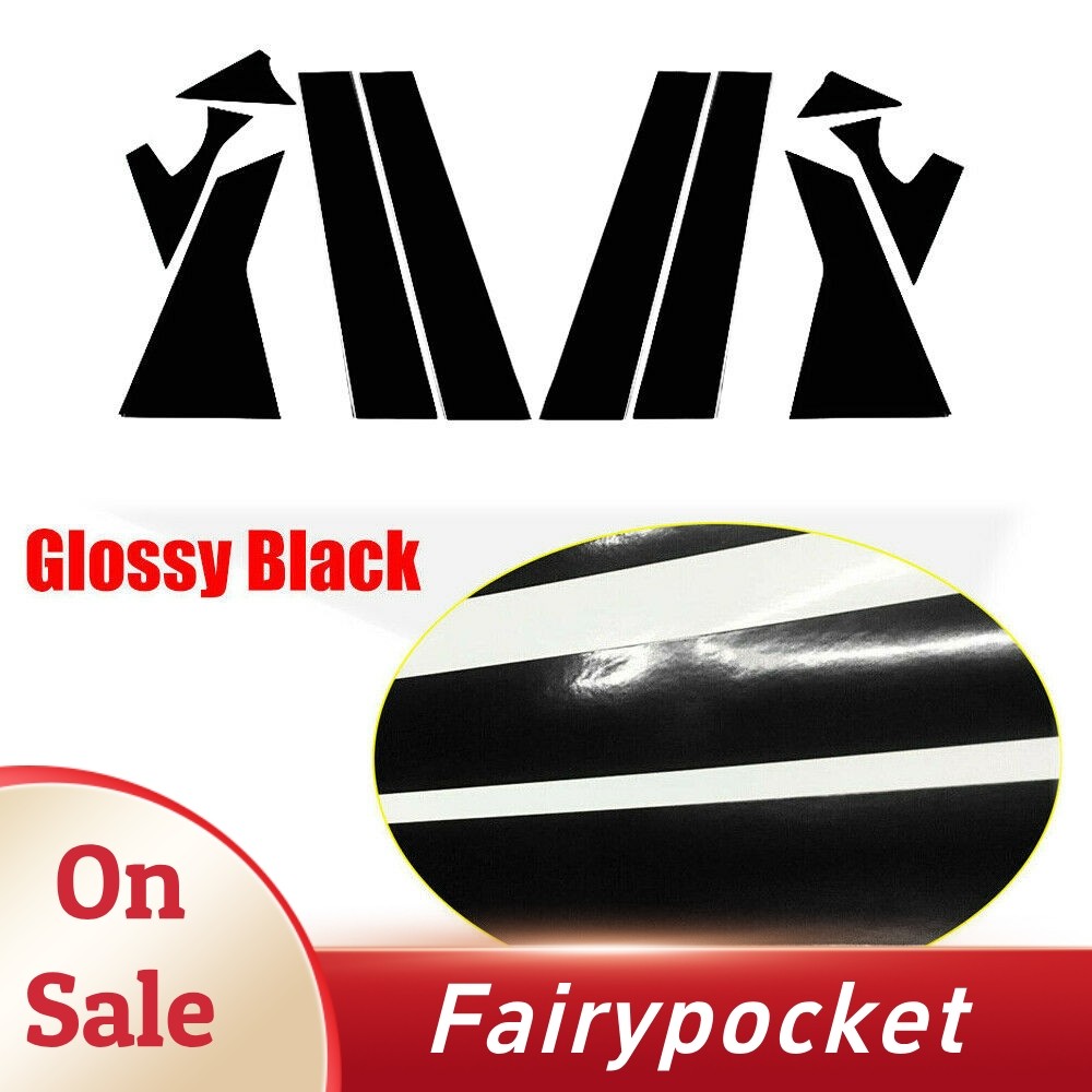 [FTP]สําหรับHondaสําหรับCivic10th 16-20 Glossy Black Pillar Posts Casement CoverประตูTrim