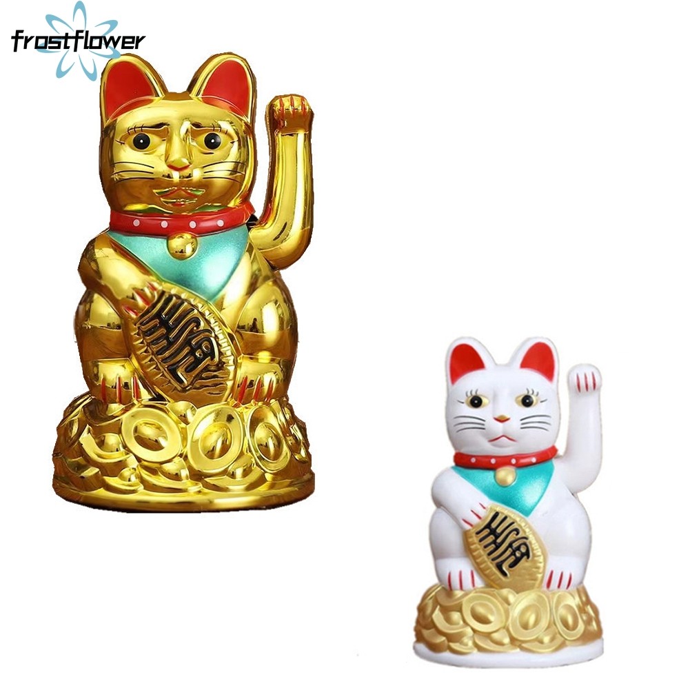 [ลดกระหน่ํา] กวักมือแมวนําโชคจีน Maneki Neko Gold Fortune Feng Shui 6.5\" นิ้ว