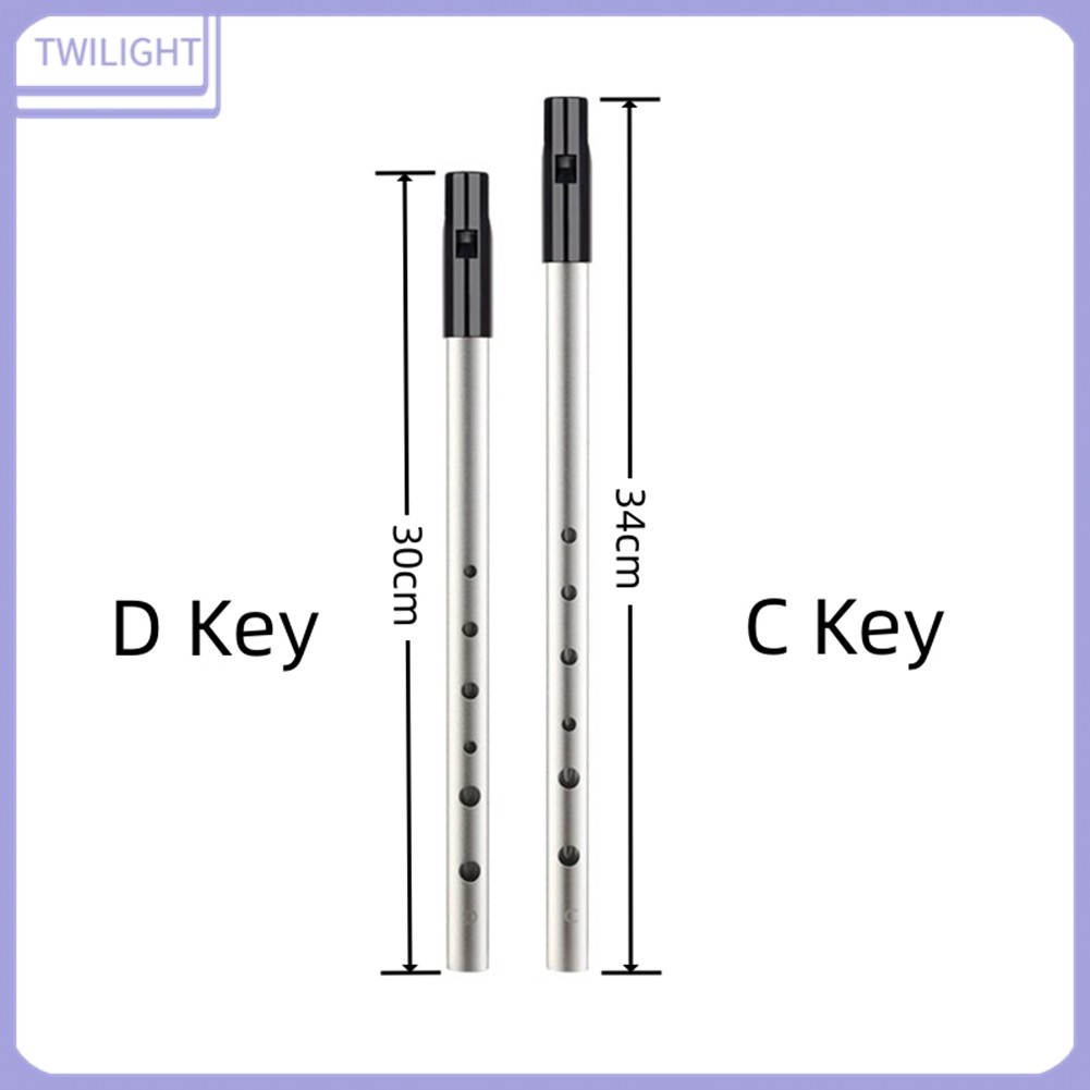 <TWILIGHT> Irish Whistle Flute C Key D key Ireland Tin Penny Whistle 6 หลุมเครื่องมือขลุ่ย❀
