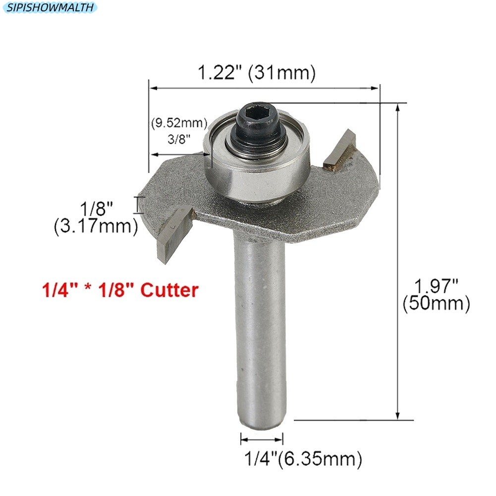 HOT Ready Stock T Slot Router Bit 1/4\" Shank 1/8\" ตัดความลึก 2 ขลุ่ย HSS เครื่องตัด Grooving