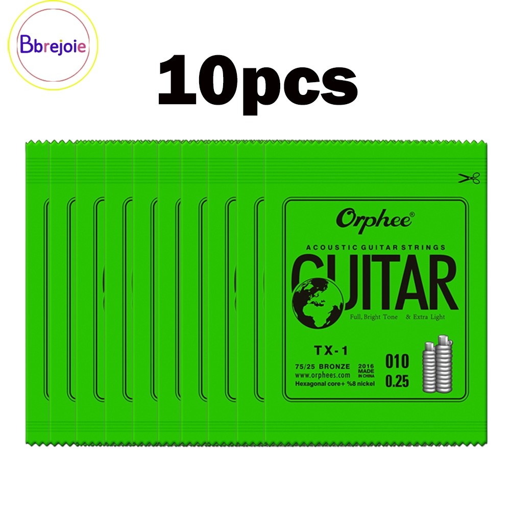 <BBREJO> 10 ชิ้น Orphee สายเดี่ยวสําหรับกีตาร์โปร่ง 1st E-String(.010) เปลี่ยน❀