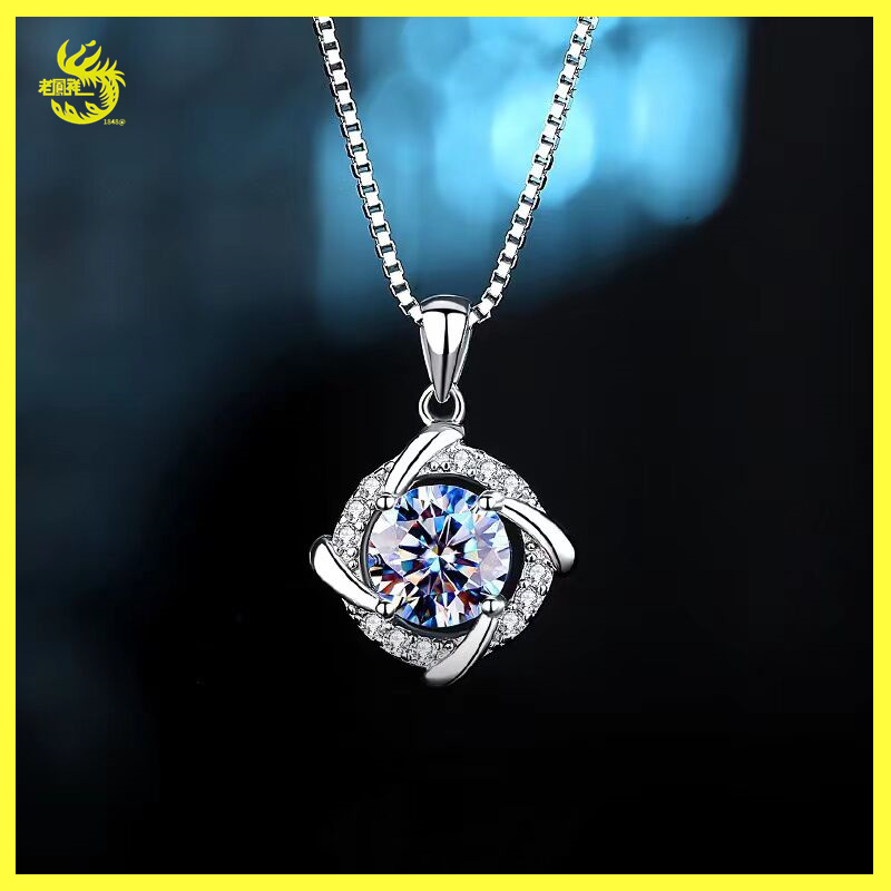 Lao Fengxiang 273 สร้อยคอผู้หญิงสไตล์สร้อยคอเงิน Simple Clavicle สร้อยคอเงินสเตอร์ลิงสร้อยคอ Hypoall