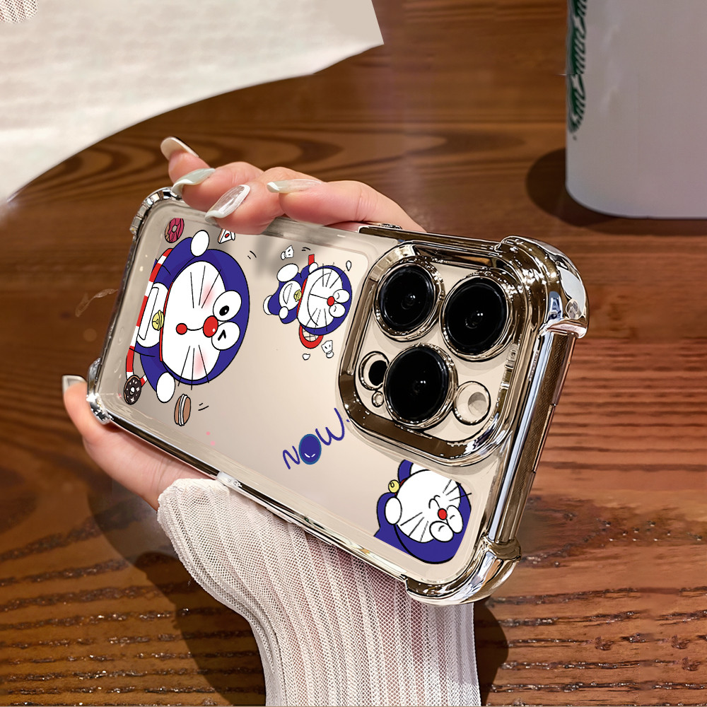 สําหรับVivo Y36 Y36i Y38 Y50 Y55 Y55s Y75 Y77 Y77e Y77t Y78 Y78 + ถุงลมนิรภัยออกแบบน่ารักDoraemonออก