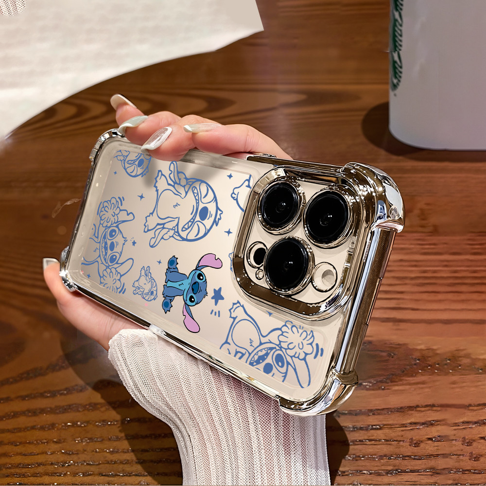 สําหรับ Vivo Y36 Y36i Y38 Y50 Y55 Y55s Y75 Y77 Y77e Y77t Y78 Y78 + ถุงลมนิรภัยออกแบบน่ารัก Stitch ออ