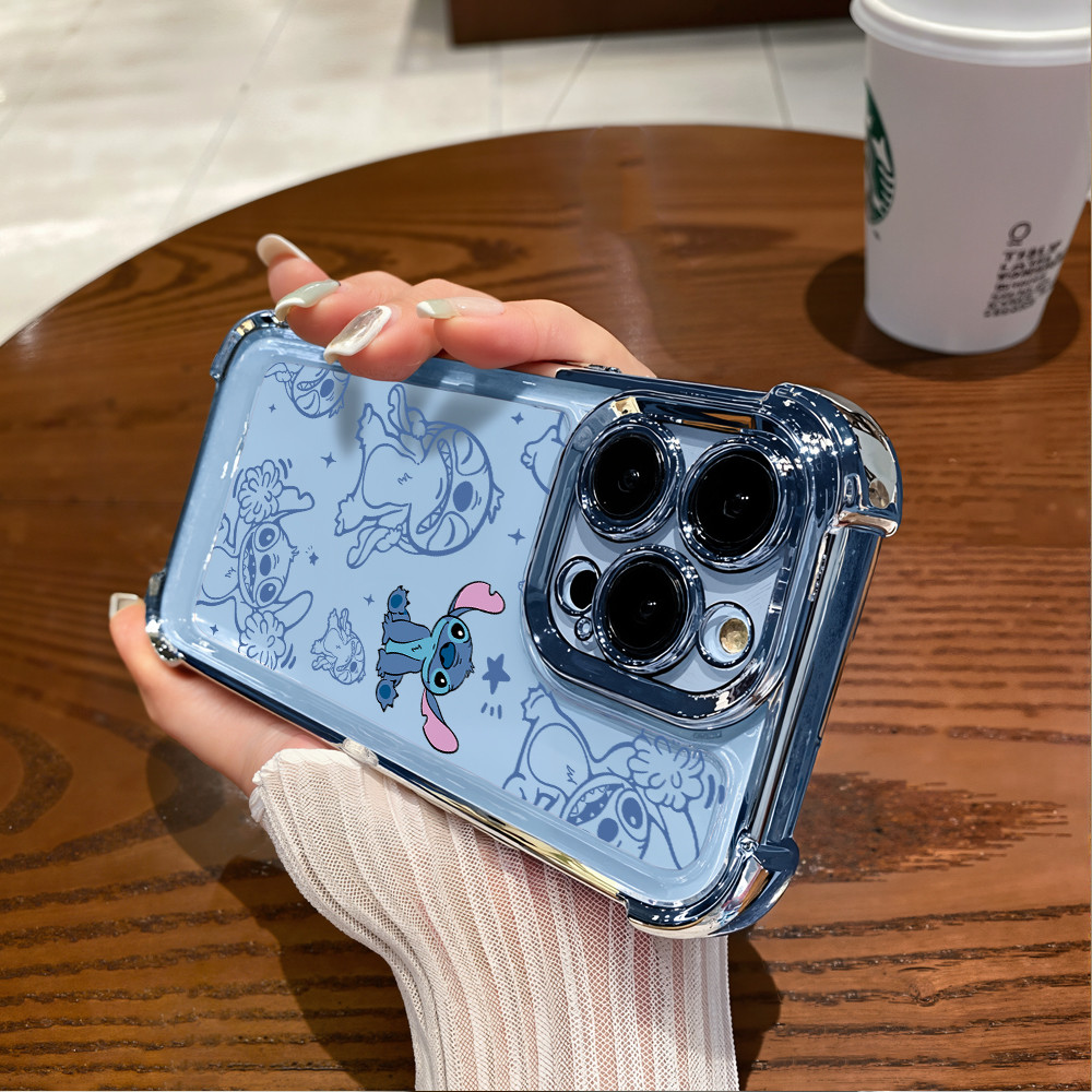 สําหรับ OnePlus Nord CE 2 5G 2 Lite 5G N20 SE N30 SE N300 ถุงลมนิรภัยออกแบบน่ารัก Stitch Design เคสโ