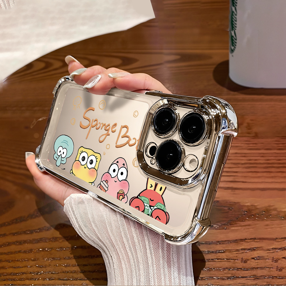 สําหรับ Vivo Y36 Y36i Y38 Y50 Y55 Y55s Y75 Y77 Y77e Y77t Y78 Y78 + การ์ตูนฟองน้ํา Bob รูปแบบถุงลมนิร