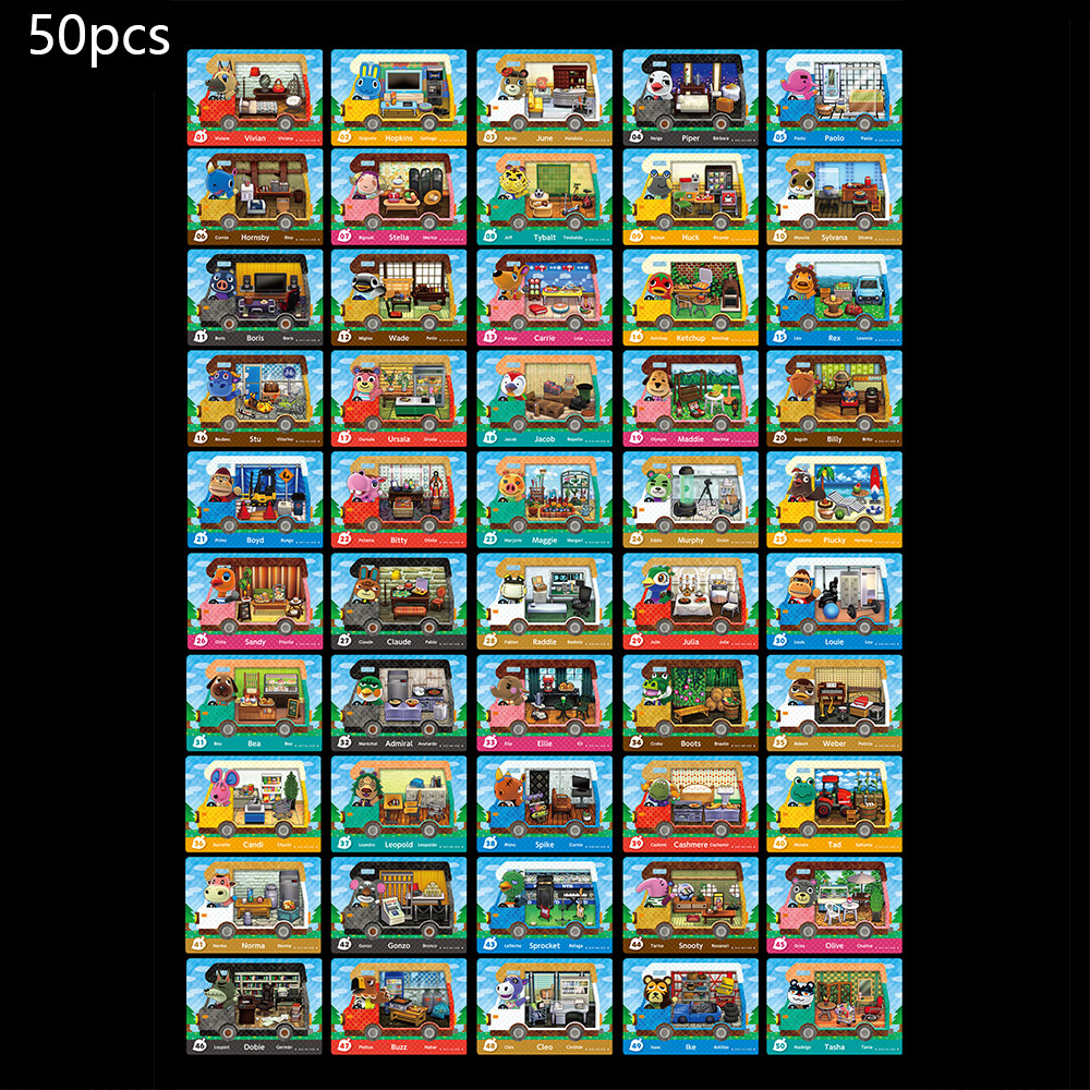 50 ชิ้น Animal Crossing Mini RV การ์ดเกมสําหรับ NS Switch 22 x 30 มม