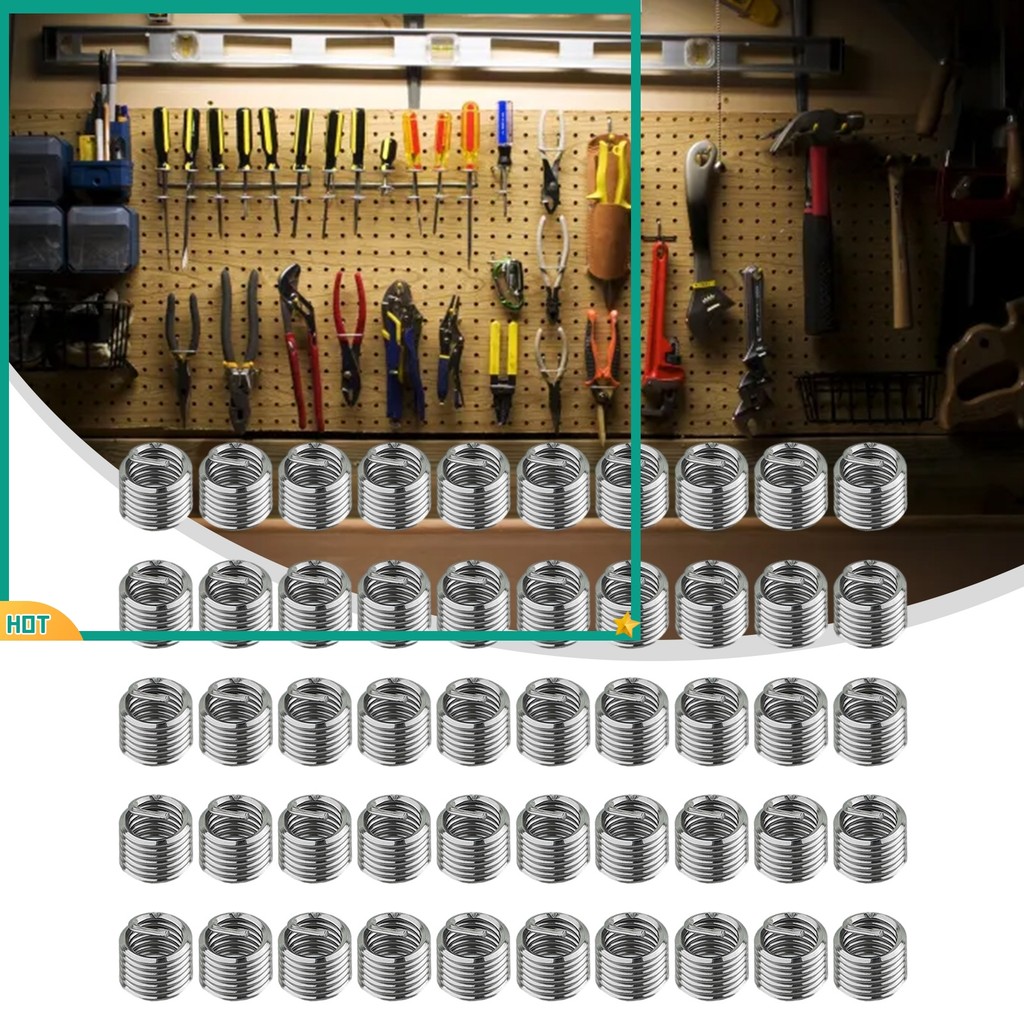 In Stock 50 ชิ้น 304 สแตนเลส M6 x 1.0 1.5D ใส่ความยาว Helicoil ด้ายลวดแทรก