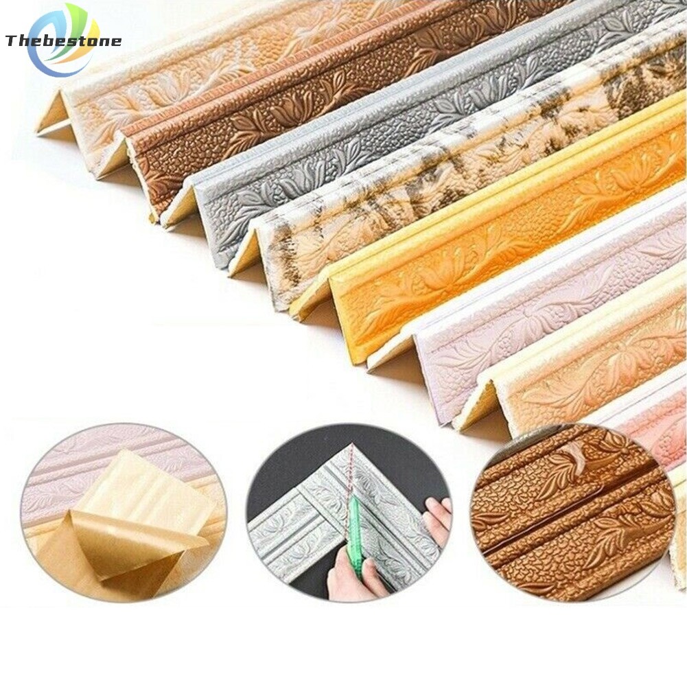 [THEBEST] 3D Tiles DIY สติ๊กเกอร์กันน้ําขอบสติกเกอร์ตกแต่งติดด้วยตนเองขอบ