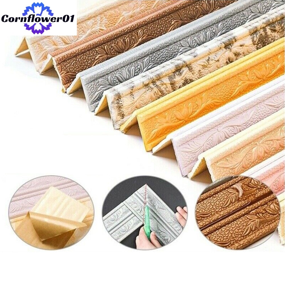 [COFW] 3D Tiles DIY สติ๊กเกอร์กันน้ํารอบขอบสติกเกอร์ตกแต่งติดด้วยตนเอง