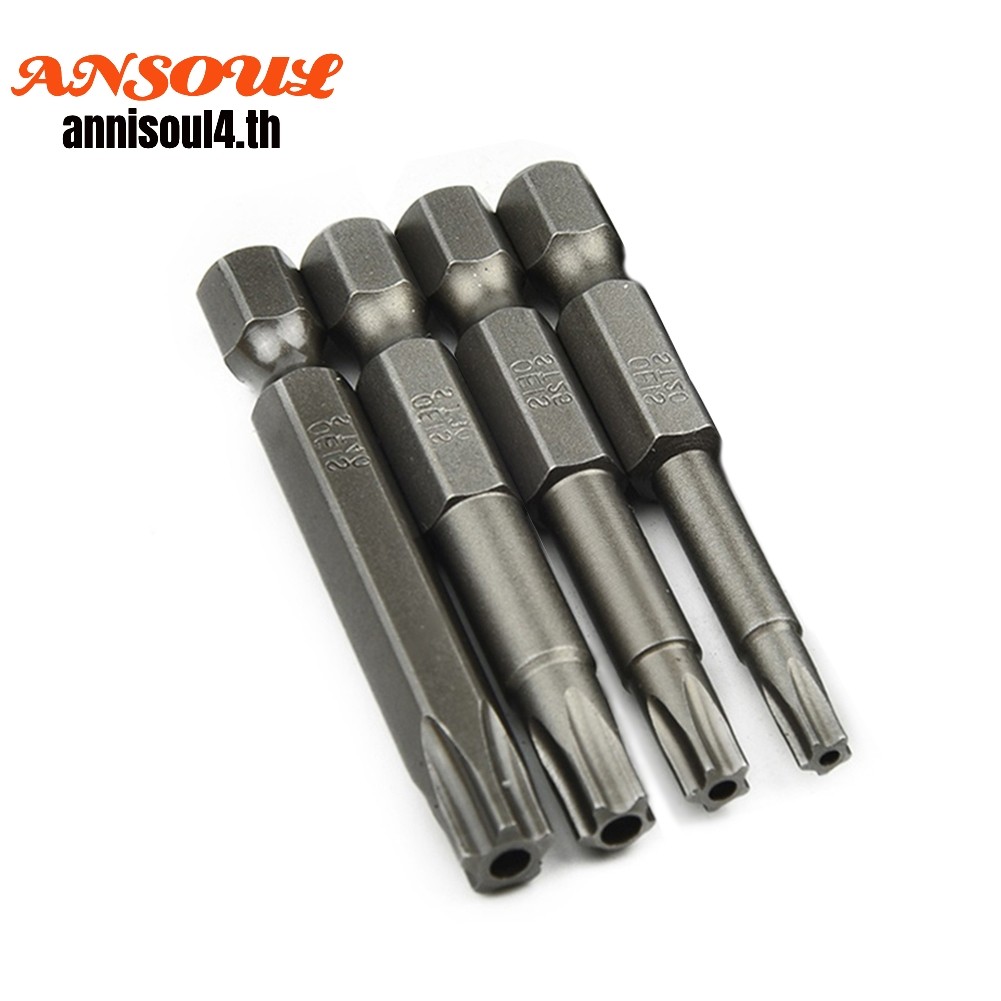 4 ชิ้น 50 มิลลิเมตรแม่เหล็กสําหรับ Torx ไขควง Bits ไขควงไฟฟ้าเหล็กสําหรับ T20-T40