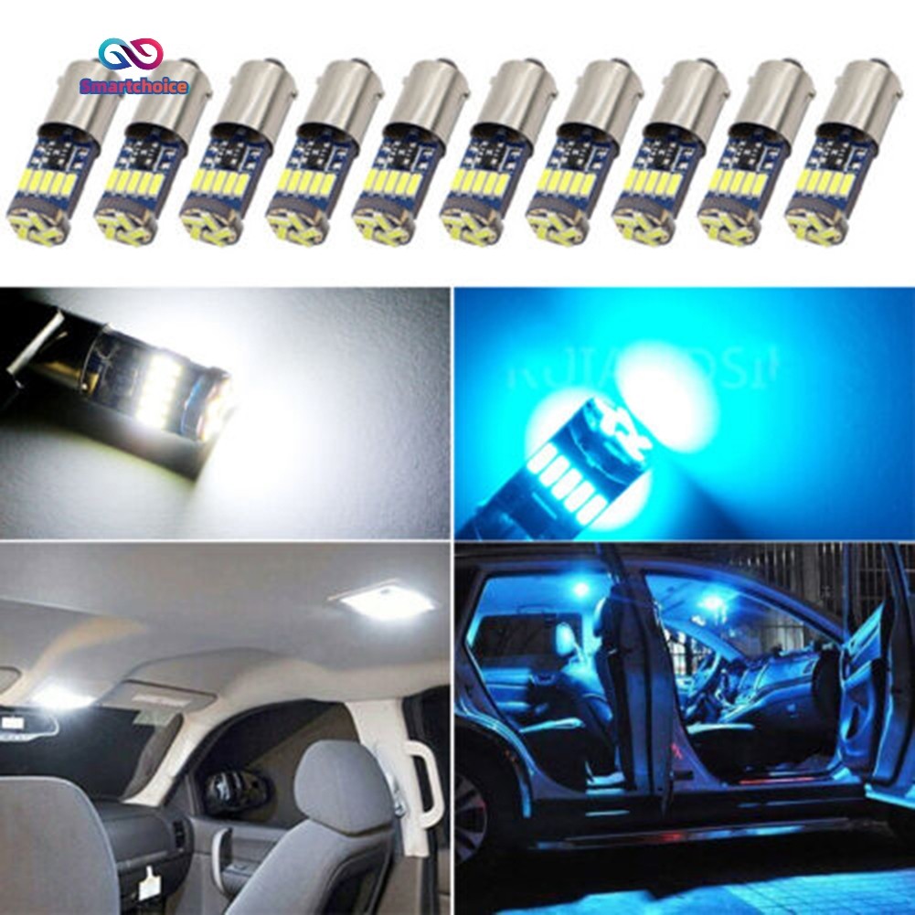 10x Super Bright BA9S T10 LED CanBus แผนที่ภายในโดมหลอดไฟน้ําแข็งสีฟ้า