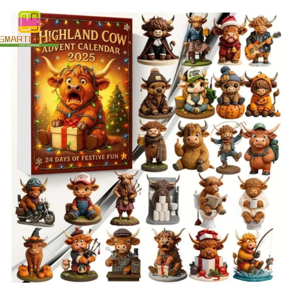 <Hot Promotion> 2025 Cow Advent Calendar 24 Days of Festive Fun & Cute Figurines❀