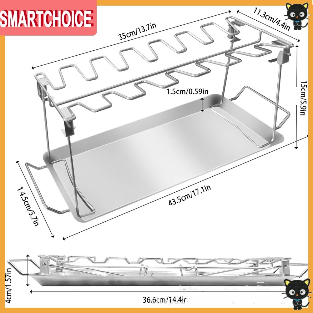 [DEC-สินค้าใหม่] ถาดย่างขาไก่สแตนเลส 14 ช่องสําหรับเตาอบรสบาร์บีคิวกลางแจ้ง❀