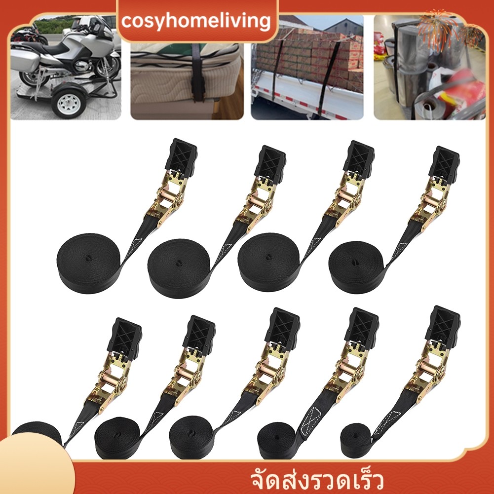 <ลดราคาครั้งใหญ่> -9Meters Ratchet Tensioner Loop Lashing Straps Heavy Duty Ratchet Webbing Cargo❀