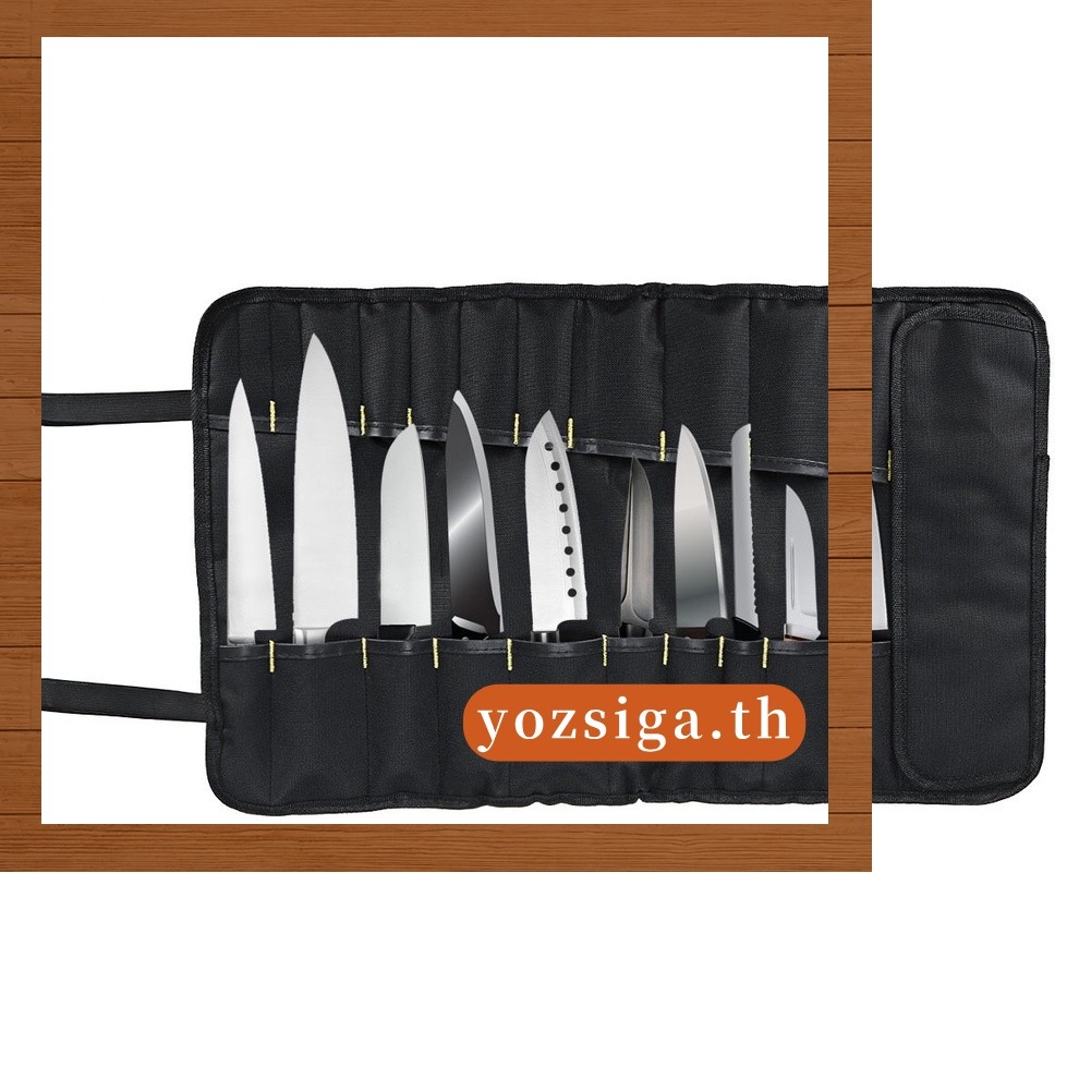 YZProfessional Chef Cutlery Roll Bag 22 Slot Portable สําหรับ DURABLE Oxford Cloth