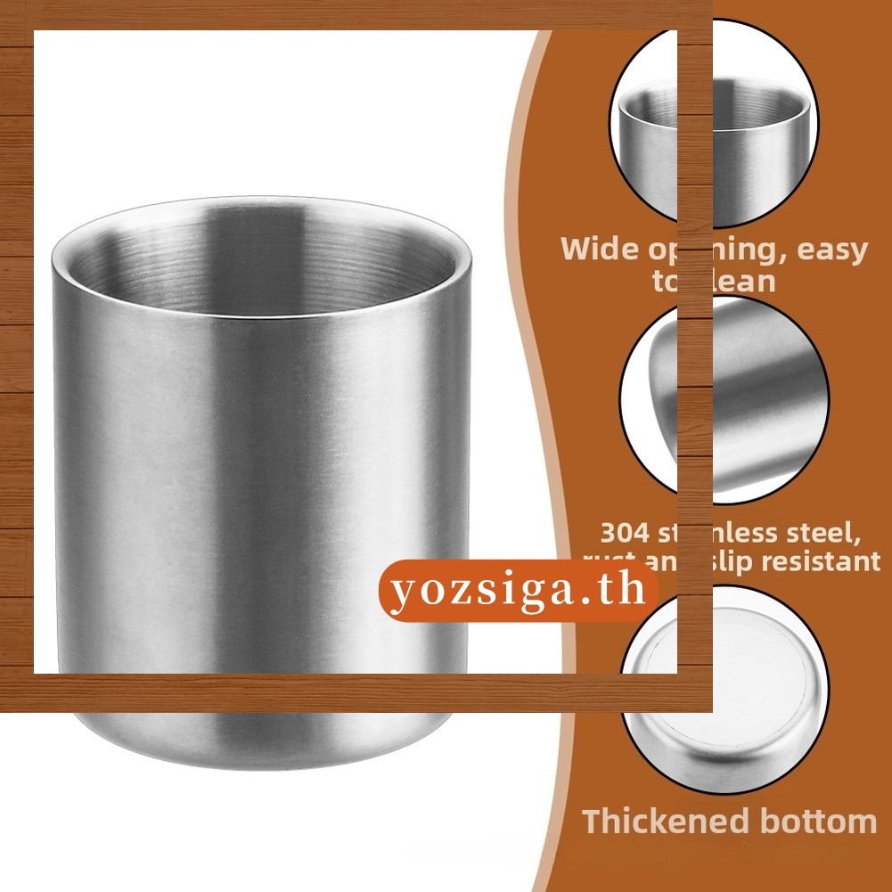 YZถ้วยกาแฟฉนวนผนังคู่สแตนเลสแบบไม่มีด้ามจับ 300ML
