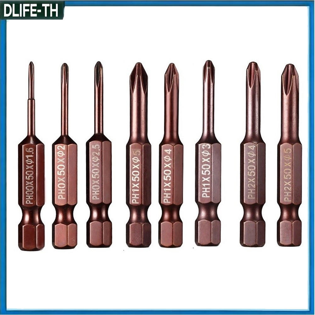 12.15 50 มม.1/4 นิ้ว Hex Shank ไขควงบิตสว่านไฟฟ้า PH00 PH0 PH1 PH2