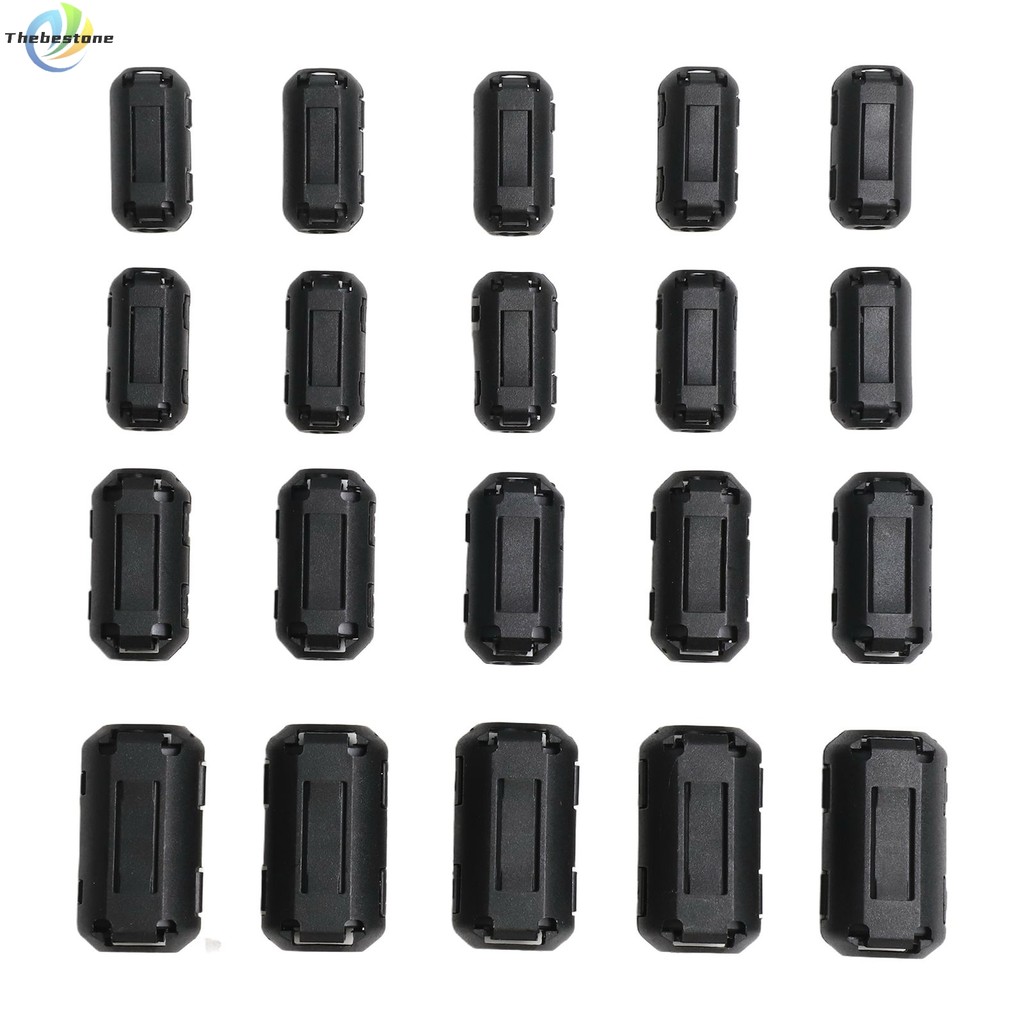 [THEBEST] 20 ชิ้น Ferrite Cores Noise Suppression Filter แหวนคลิปบนสายไฟสําหรับสาย RFI