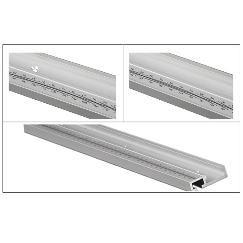 12.17 400/500/600 มม.อลูมิเนียม T Track งานไม้ Miter Track พร้อมสเกล