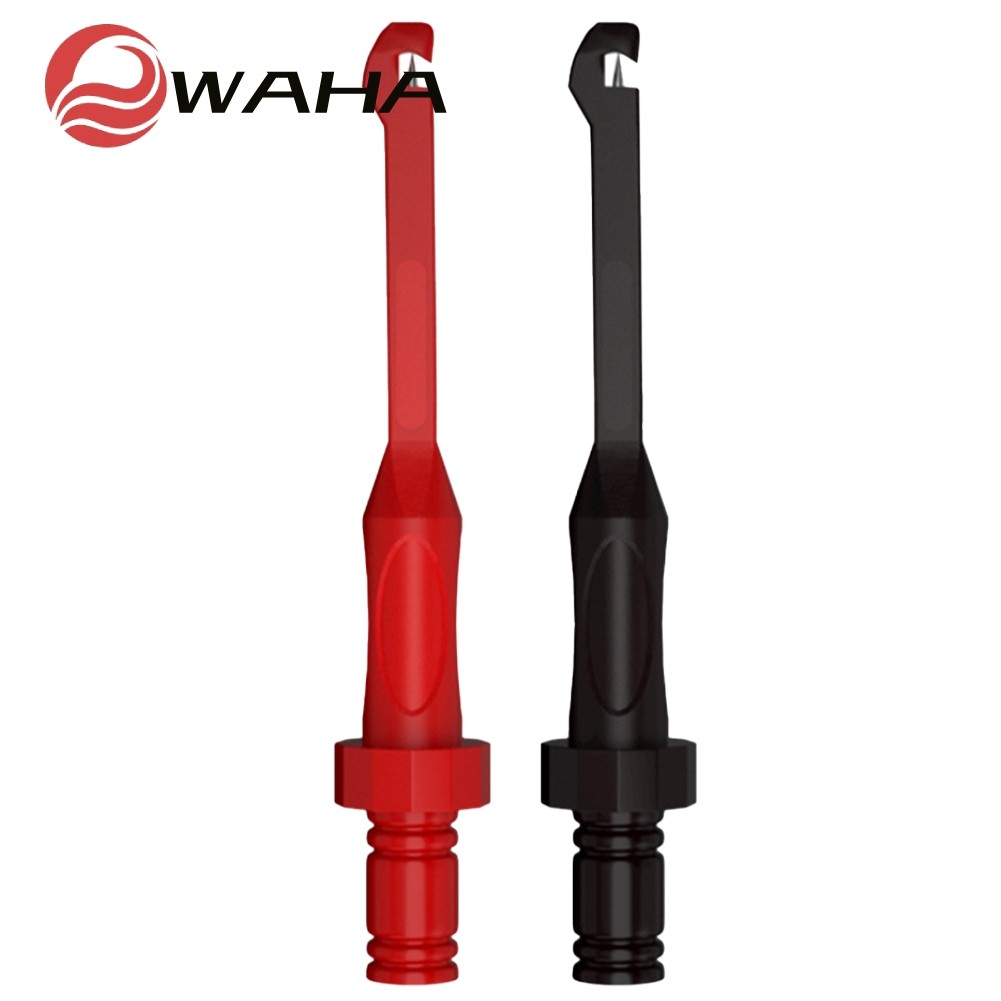 Test Probe คลิป Non-Destructive Wire-Piercing 4 มม.เครื่องมือตะขอสีแดงสีดํา J.30057