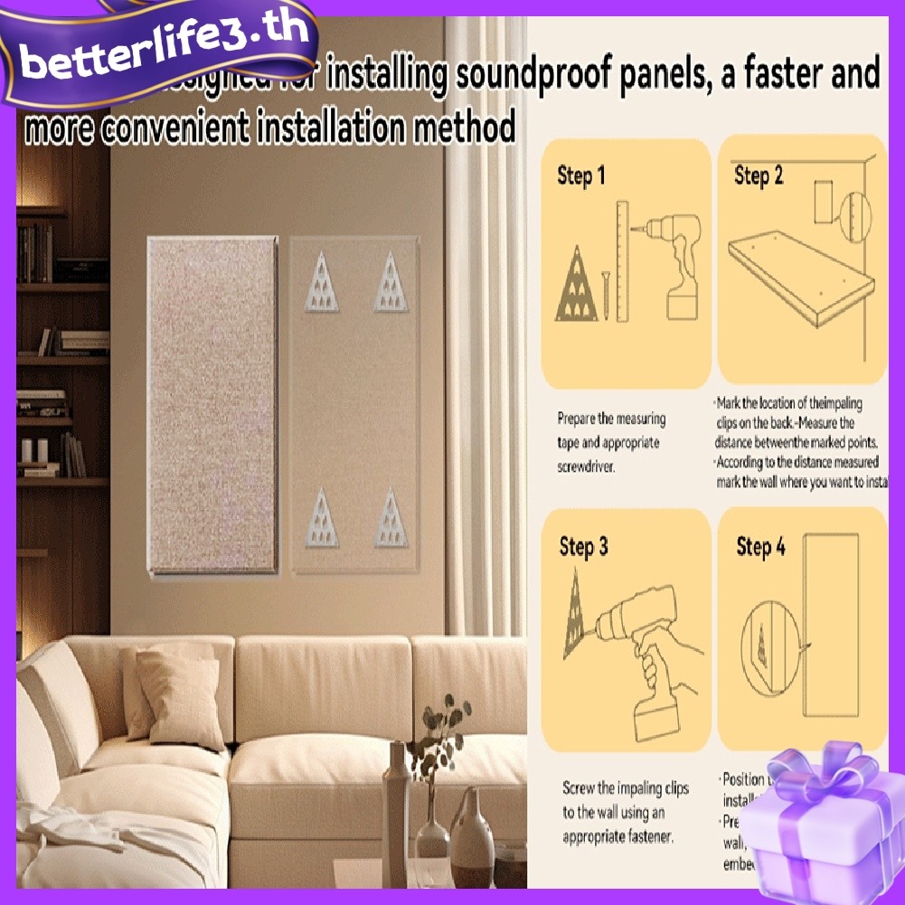 [ใหม่]Push In Soundproof Panel Clips Triangle Acoustic Wall Mounting Base for Studio