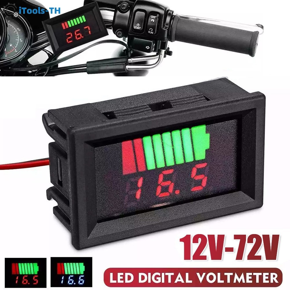 [iTools] 12V-72V Car Marine Motorcycle Digital Voltmeter Voltmeter Voltage Meter Battery Gauge