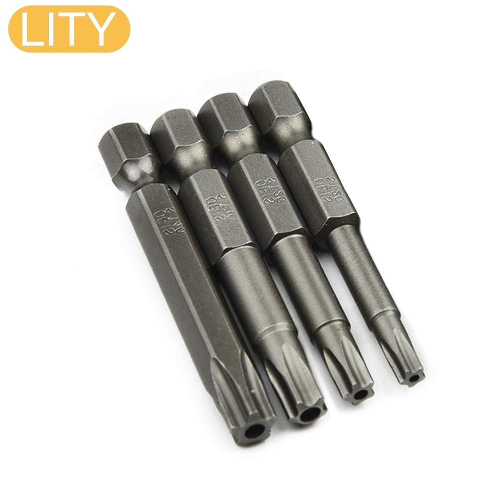 4 ชิ้น 50 มิลลิเมตรแม่เหล็กสําหรับ Torx ไขควง Bits ไขควงไฟฟ้าเหล็กสําหรับ T20-T40