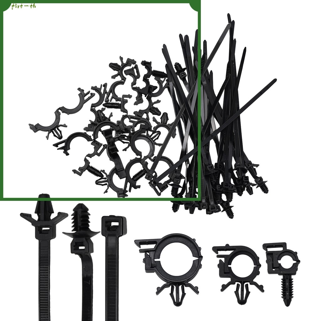 45 ชิ้น Push Mount Cable สําหรับ Zip Tie พร้อมคลิปรูสายไฟรถยนต์, สําหรับ Universa [firt-th]