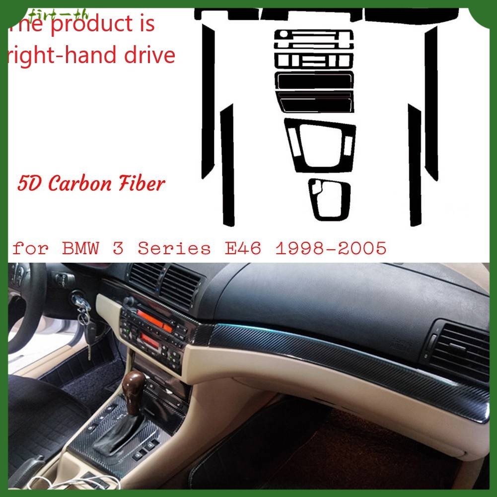 ⭐ การลดราคาครั้งใหญ่⭐5D Glossy Carbon Fiber Trim Decal สําหรับ BMW 3 Series E46 98-05 ไดรฟ์ขวา[firt-