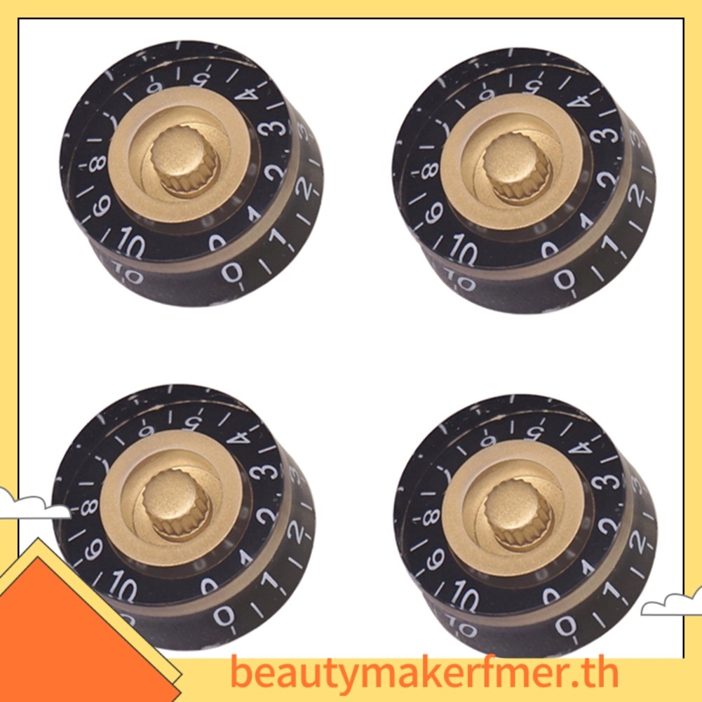 BUMKFM4PCS สีดําทองกีตาร์ควบคุมความเร็วลูกบิด Volume Tone Knob สําหรับ Les Paul