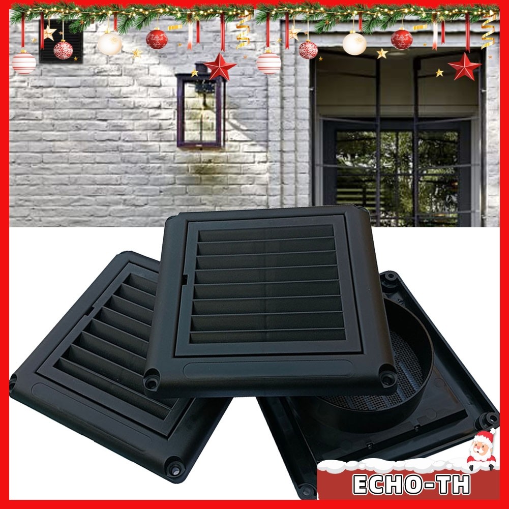 ECHOBlack Plastic Vent With Mesh Square Indoor Exhaust Vent Fresh Air System Vent