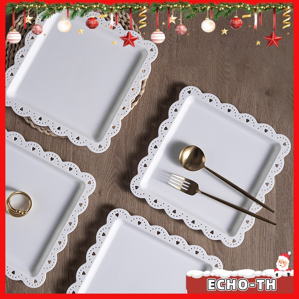ECHOMulti-function Square Plastic Plates Fruit Dessert Plates Wedding Cake Plates