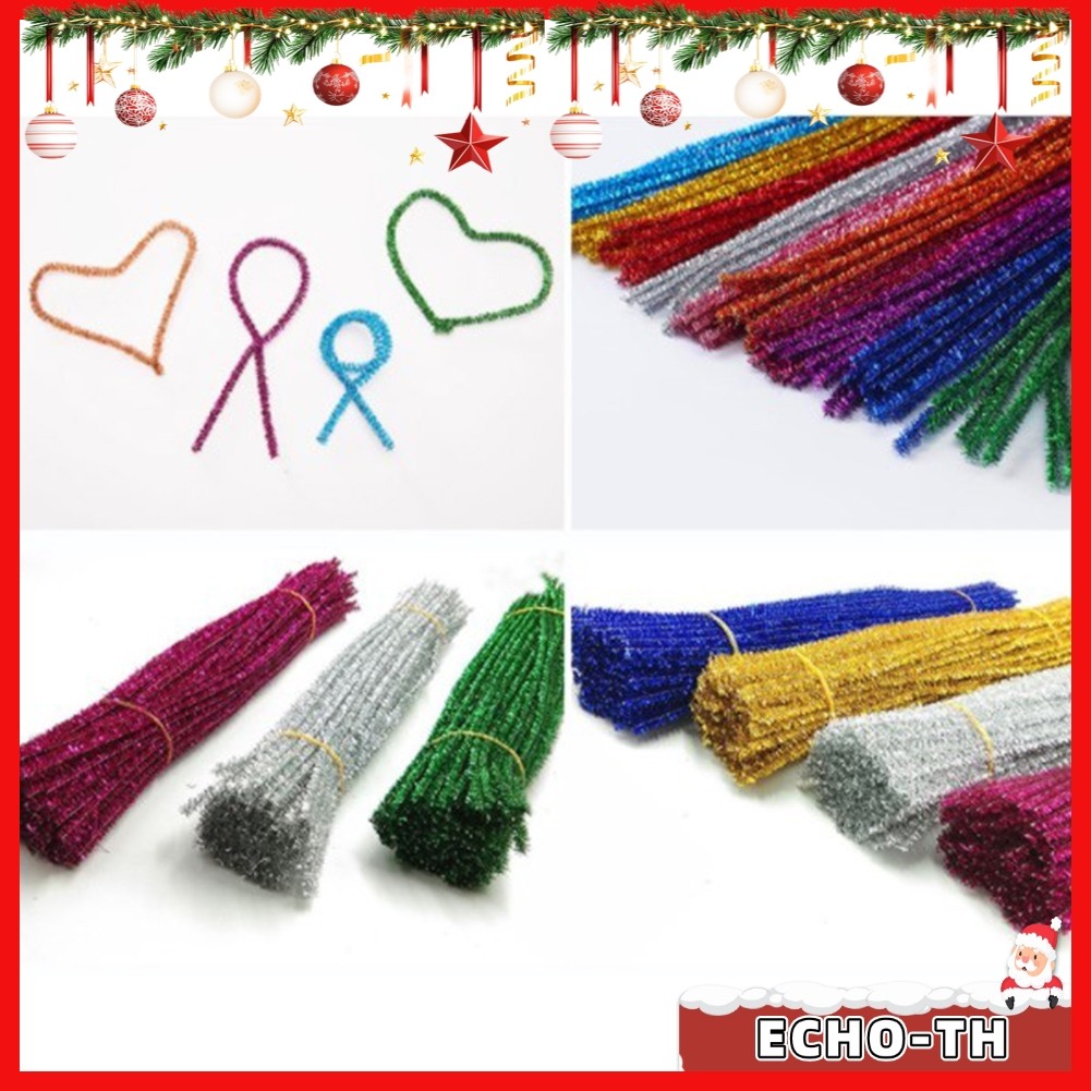 ECHO100 Tinsel Sparkle Pipe Cleaners Sparkle XmasChenille Craft Stems