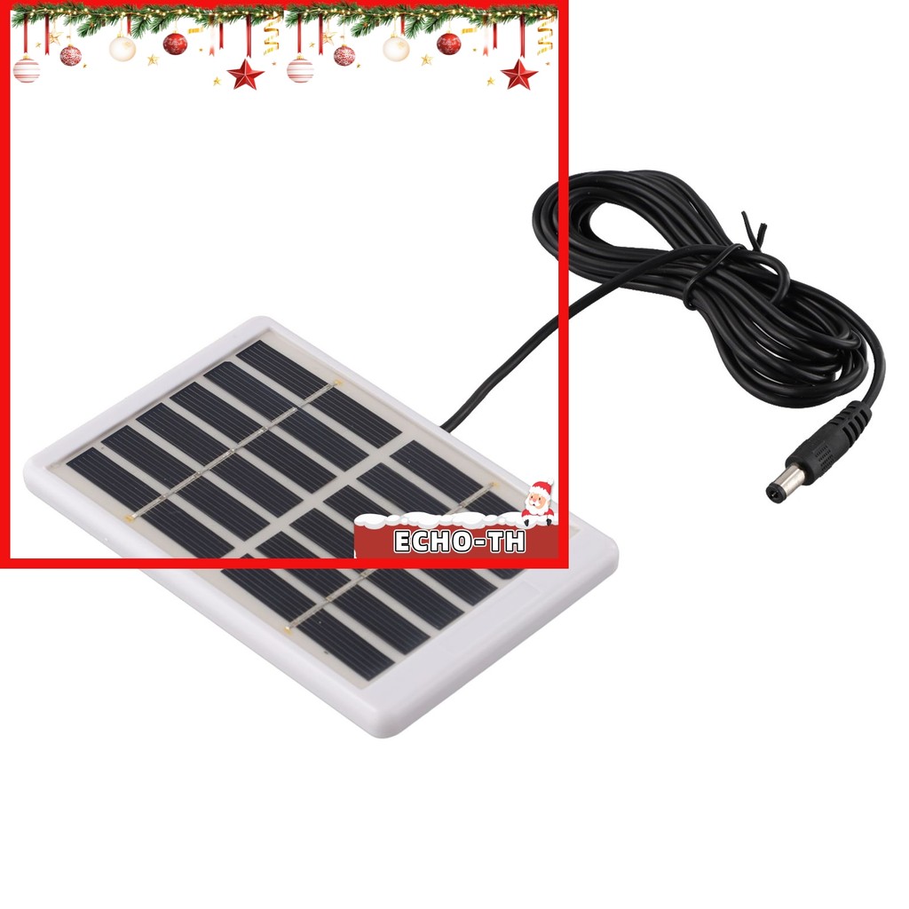ECHOPortable 5W 6V Polycrystalline Solar Panel พร้อมกรอบพลาสติกและสาย DC