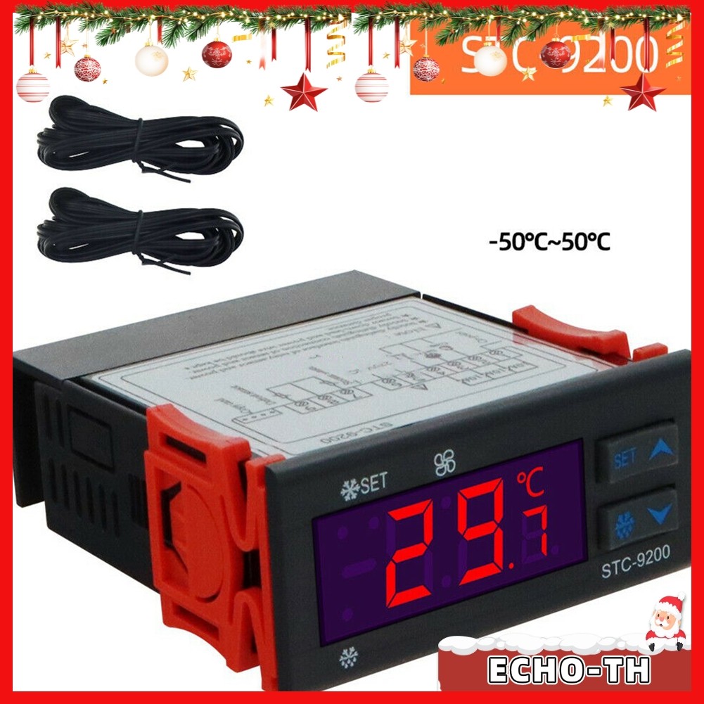 ECHOAC 220V เครื่องควบคุมอุณหภูมิแบบดิจิตอล STC-9200 รวมสารละลายน้ําแข็งสองเซนเซอร์