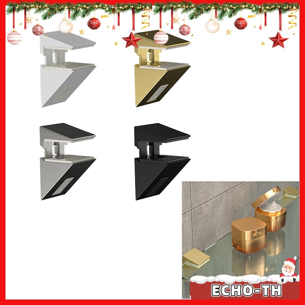 ECHOZinc Alloy Adjustable Shelf Clamp Glass Shelf Support Plate Holder Bracket