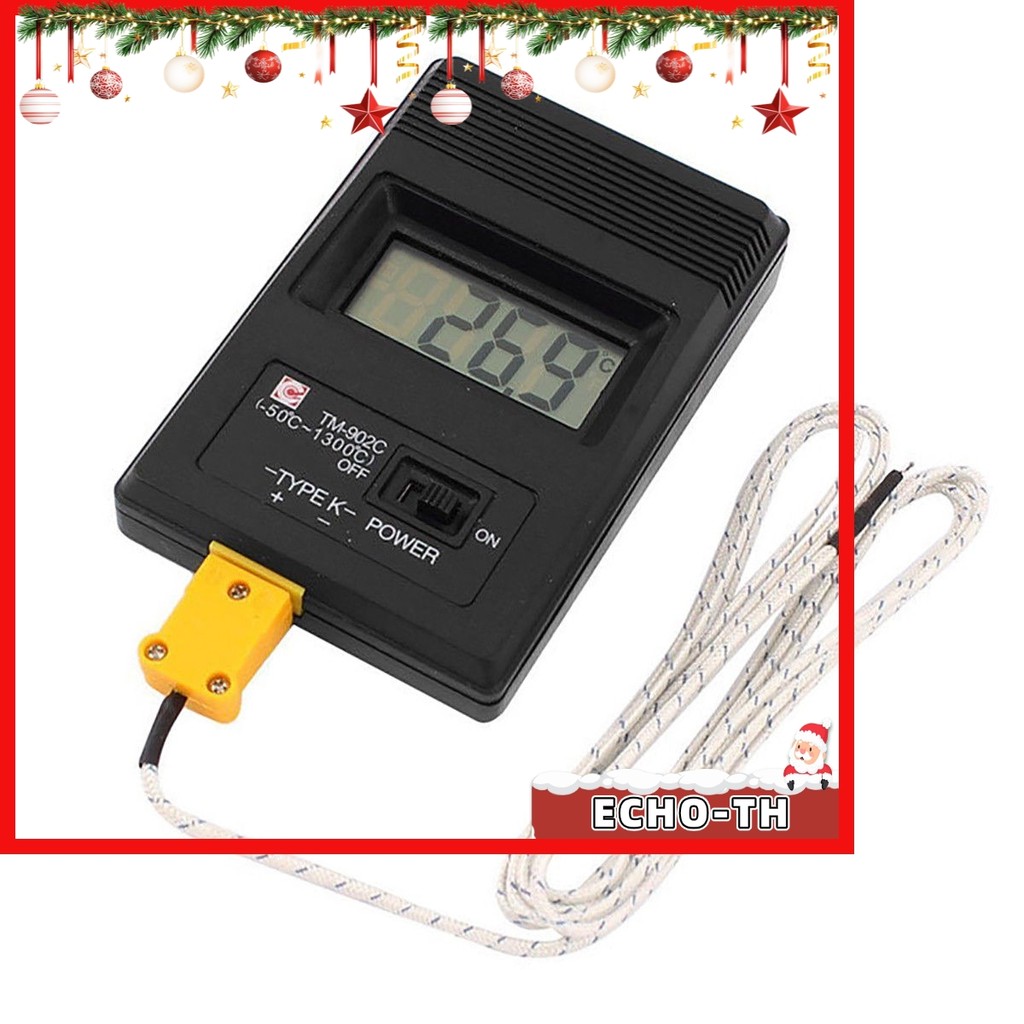 ECHO Digital LCD K Type เครื่องวัดอุณหภูมิเครื่องวัดอุณหภูมิพร้อม Probe + 300 มม. Probe