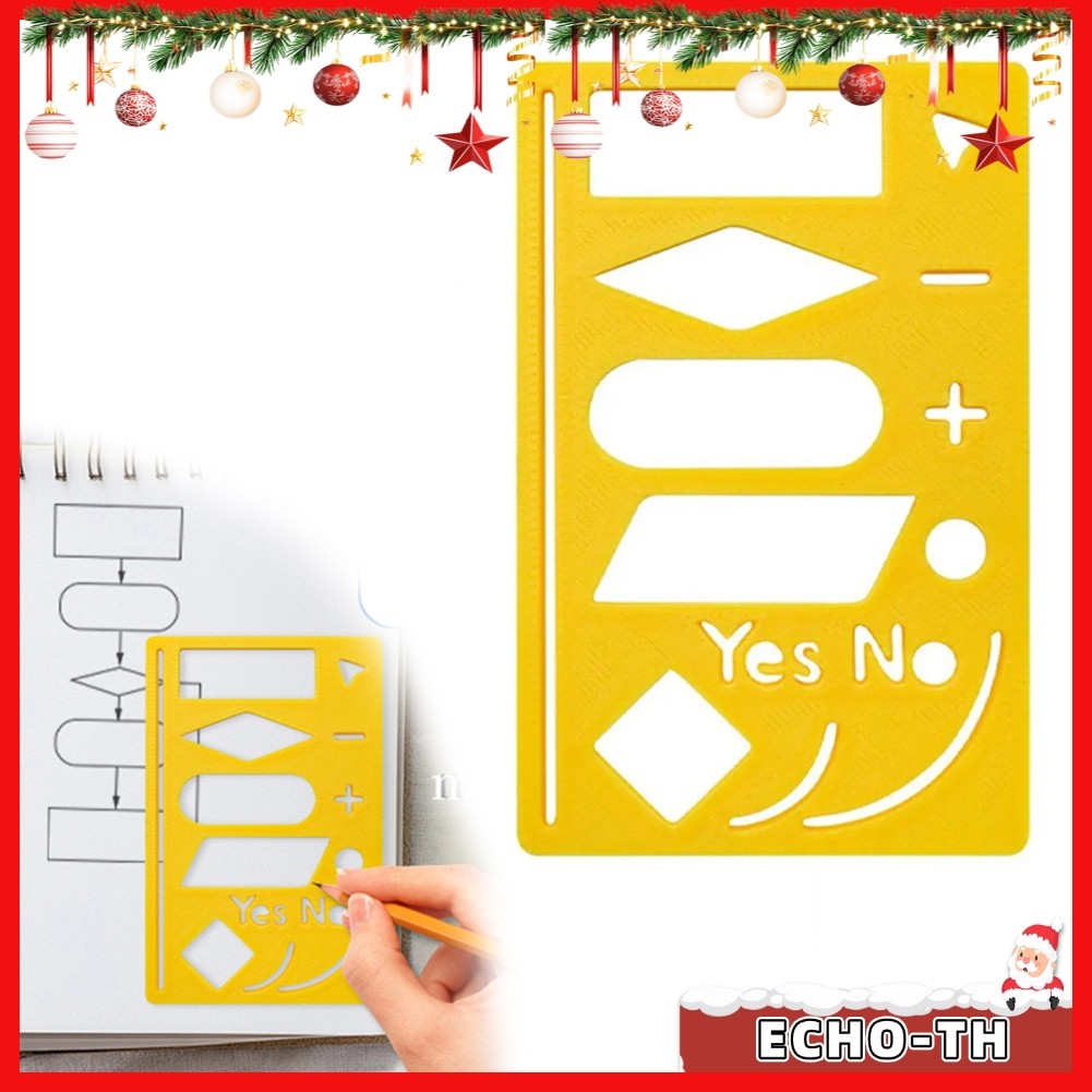ECHOFlowchart Template Stencil สําหรับพนักงานสมุดภาพ ปากกาวาดภาพมัลติฟังก์ชั่น