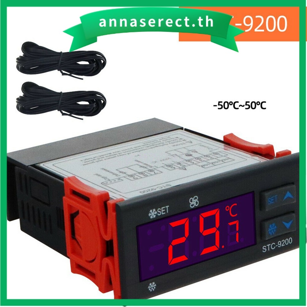 ANREaAC 220V เครื่องควบคุมอุณหภูมิแบบดิจิตอล STC-9200 รวมสารละลายน้ําแข็งสองเซ็นเซอร์