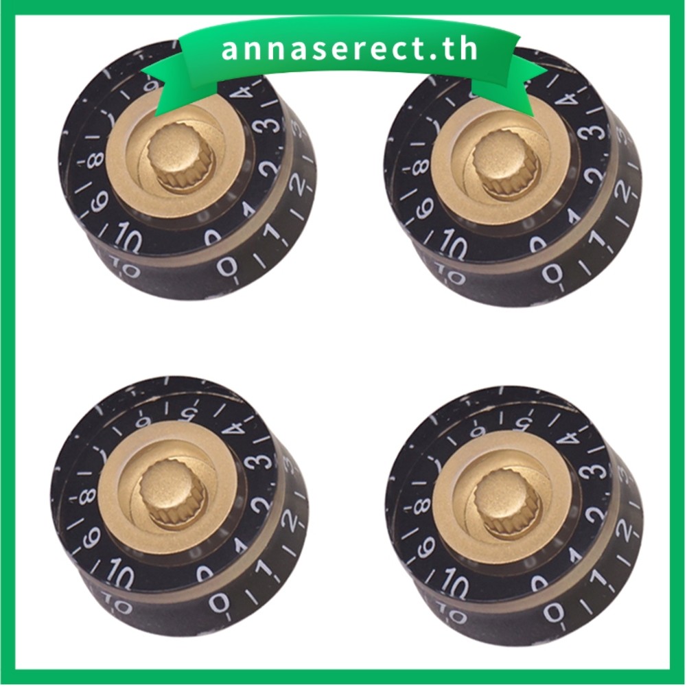 ARNAE4PCS สีดําทองกีตาร์ควบคุมความเร็วลูกบิด Volume Tone Knob สําหรับ Les Paul