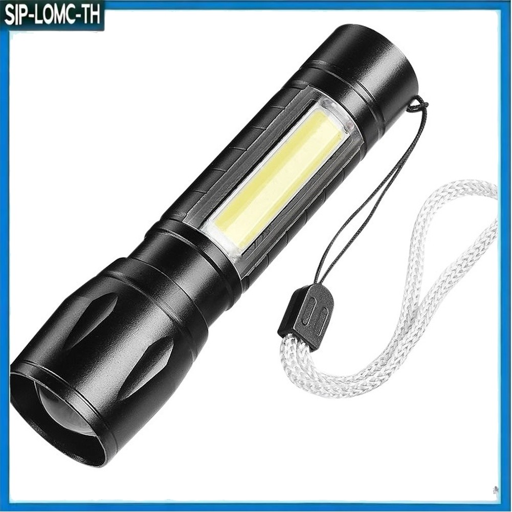 ไฟฉาย MINI LED 10W แบบชาร์จได้ พร้อมซูม ทำจากอะลูมิเนียม